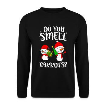 Père Noël Bonhomme de neige Vacances - Sweat-shirt Unisexe - noir - Devant - Alina (178cm) & Michal (187cm)