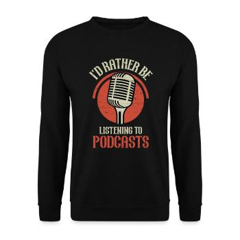 Je préfère écouter des podcasts - Sweat-shirt Unisexe - noir - Devant - Alina (178cm) & Michal (187cm)
