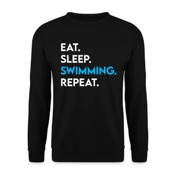 manger dormir nager répéter - Sweat-shirt Unisexe - noir - Devant - Alina (178cm) & Michal (187cm)