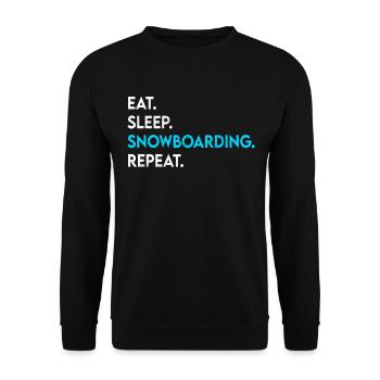 eat sleep snowboarding repeat - Unisex Sweatshirt - black - Front - Alina (178cm) & Michal (187cm)