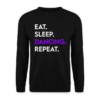 eat sleep dancing repeat - Unisex Pullover - Schwarz - Vorne - Alina (178cm) & Michal (187cm)
