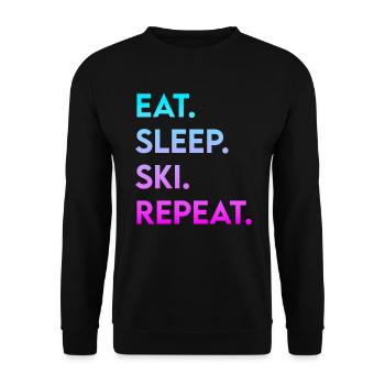manger dormir ski répéter - Sweat-shirt Unisexe - noir - Devant - Alina (178cm) & Michal (187cm)