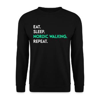 manger du sommeil marche nordique répéter - Sweat-shirt Unisexe - noir - Devant - Alina (178cm) & Michal (187cm)