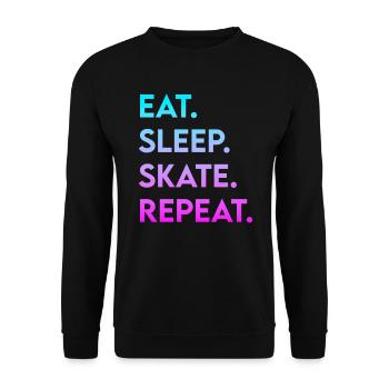 manger le sommeil skate répéter - Sweat-shirt Unisexe - noir - Devant - Alina (178cm) & Michal (187cm)
