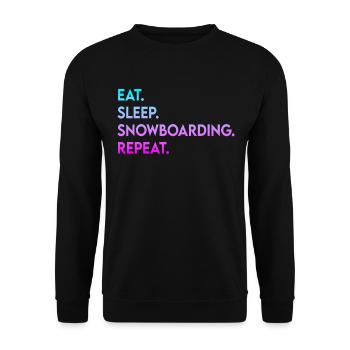 eat sleep snowboarding repeat - Unisex Sweatshirt - black - Front - Alina (178cm) & Michal (187cm)