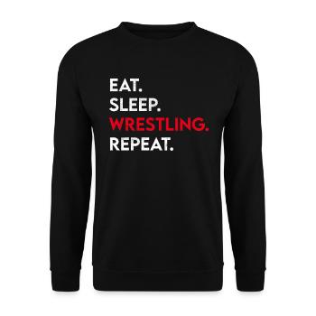 manger le sommeil lutte répéter - Sweat-shirt Unisexe - noir - Devant - Alina (178cm) & Michal (187cm)