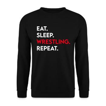 manger le sommeil lutte répéter - Sweat-shirt Unisexe - noir - Devant - Alina (178cm) & Michal (187cm)