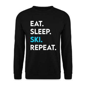 manger dormir ski répéter - Sweat-shirt Unisexe - noir - Devant - Alina (178cm) & Michal (187cm)