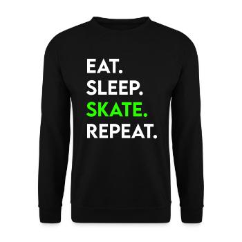 manger le sommeil skate répéter - Sweat-shirt Unisexe - noir - Devant - Alina (178cm) & Michal (187cm)