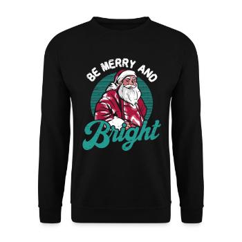 Be Merry And Bright Santa Claus Elf Holidays - Unisex Sweatshirt - black - Front - Alina (178cm) & Michal (187cm)