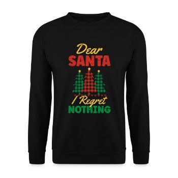 Lieber Weihnachtsmann Ich bereue nichts Weihnachtsmann Surfen - Unisex Pullover - Schwarz - Vorne - Alina (178cm) & Michal (187cm)