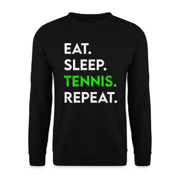 manger du sommeil tennis répéter - Sweat-shirt Unisexe - noir - Devant - Alina (178cm) & Michal (187cm)
