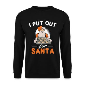 I Put Out For Santa Santa Claus Cookie Holidays - Unisex Sweatshirt - black - Front - Alina (178cm) & Michal (187cm)