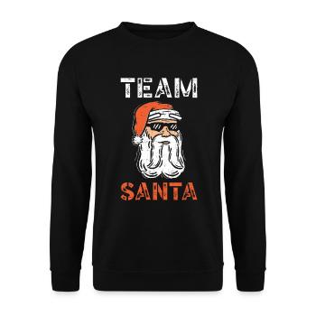 Team Santa Santa Claus Surfurlaub - Unisex Pullover - Schwarz - Vorne - Alina (178cm) & Michal (187cm)