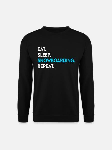 eat sleep snowboarding repeat - Unisex Sweatshirt - black