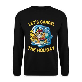 Weihnachtsmann Surfurlaub - Unisex Pullover - Schwarz - Vorne - Alina (178cm) & Michal (187cm)