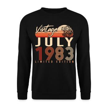 Année de construction Juillet 1983 - Sweat-shirt Unisexe - noir - Devant - Alina (178cm) & Michal (187cm)