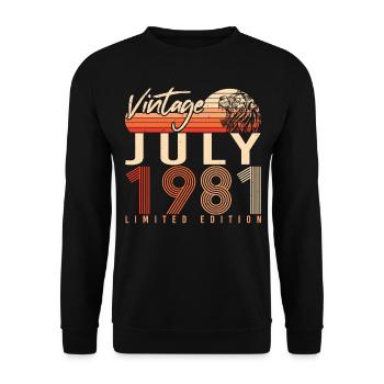 Année de construction Juillet 1981 - Sweat-shirt Unisexe - noir - Devant - Alina (178cm) & Michal (187cm)