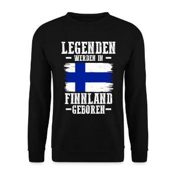 Finnland Finne Finnisches - Unisex Pullover - Schwarz - Vorne - Alina (178cm) & Michal (187cm)