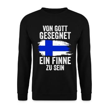 Finnland Finne Finnisches - Unisex Pullover - Schwarz - Vorne - Alina (178cm) & Michal (187cm)