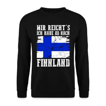 Finnland Finne Finnisches - Unisex Pullover - Schwarz - Vorne - Alina (178cm) & Michal (187cm)