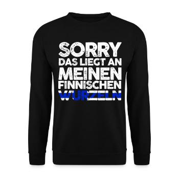 Finnlandische Wurzeln Finne Finnland - Unisex Pullover - Schwarz - Vorne - Alina (178cm) & Michal (187cm)