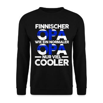 Finnlandischer Opa Finne Finnland - Unisex Pullover - Schwarz - Vorne - Alina (178cm) & Michal (187cm)