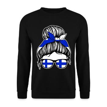 Finne Finnisches Finnland - Unisex Pullover - Schwarz - Vorne - Alina (178cm) & Michal (187cm)