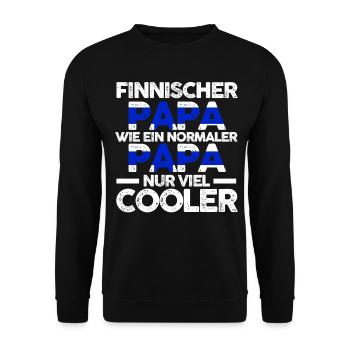 Finnlandischer Papa Vater Finne Finnland - Unisex Pullover - Schwarz - Vorne - Alina (178cm) & Michal (187cm)