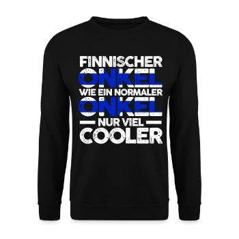 Finne Onkel Finnland - Unisex Pullover - Schwarz - Vorne - Alina (178cm) & Michal (187cm)