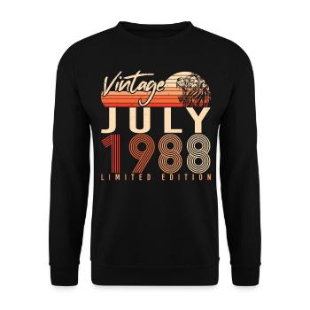 Birthday Greeting For July 1988 - Unisex Sweatshirt - black - Front - Alina (178cm) & Michal (187cm)