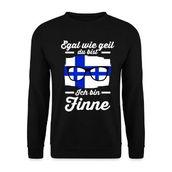 Finne Finnisches Finnland - Unisex Pullover - Schwarz - Vorne - Alina (178cm) & Michal (187cm)