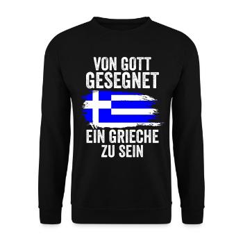 Griechenland Grieche Griechisches - Unisex Pullover - Schwarz - Vorne - Alina (178cm) & Michal (187cm)