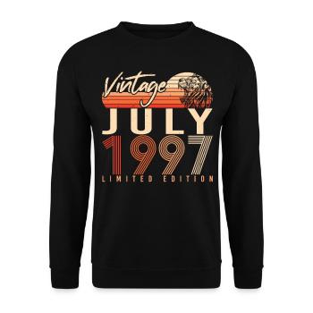 Mois de naissance Juillet 1997 - Sweat-shirt Unisexe - noir - Devant - Alina (178cm) & Michal (187cm)