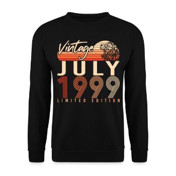 Geburtsjahr Juli 1999 - Unisex Pullover - Schwarz - Vorne - Alina (178cm) & Michal (187cm)