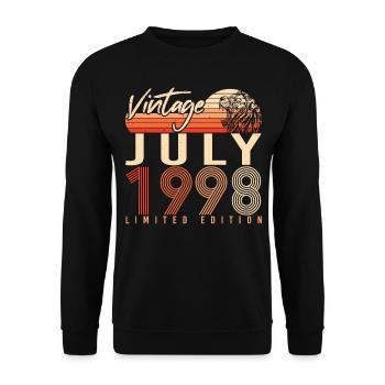 Année de naissance Juillet 1998 - Sweat-shirt Unisexe - noir - Devant - Alina (178cm) & Michal (187cm)