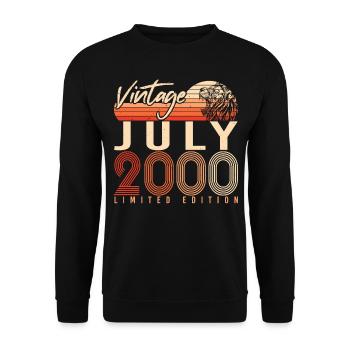 Année de naissance Juillet 2000 - Sweat-shirt Unisexe - noir - Devant - Alina (178cm) & Michal (187cm)