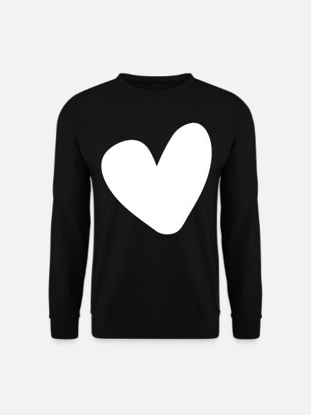 White Heart Conception simple - Sweat-shirt Unisexe - noir