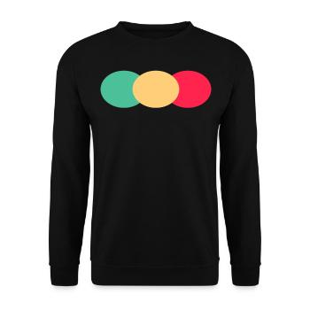 Trois Ovales- Vert- Rouge- Jaune - Sweat-shirt Unisexe - noir - Devant - Alina (178cm) & Michal (187cm)