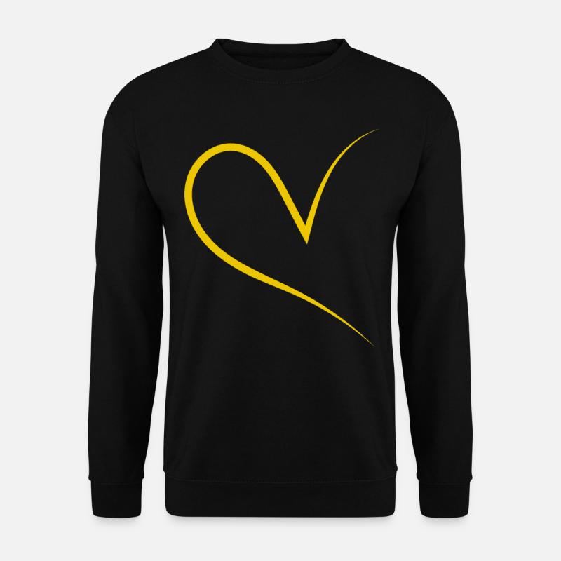 Half Heart Yellow Simple - Unisex Sweatshirt - black