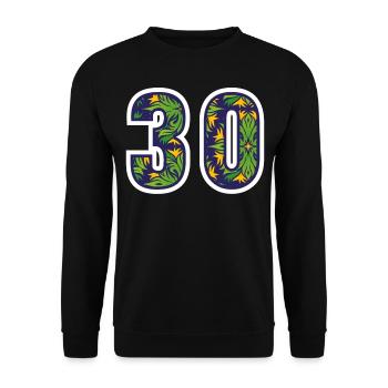 30 Zahl Grün - Unisex Pullover - Schwarz - Vorne - Alina (178cm) & Michal (187cm)