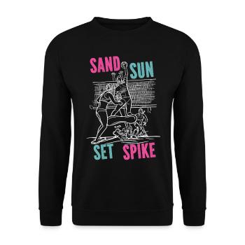 Volleyball Player Team Sand Sun - Unisex Sweatshirt - black - Front - Alina (178cm) & Michal (187cm)