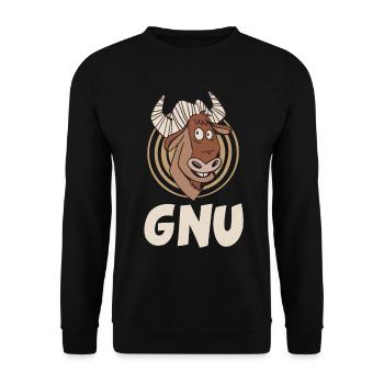 Wildebeest Antelope Africa Animal Steppe Zoo - Sweat-shirt Unisexe - noir - Devant - Alina (178cm) & Michal (187cm)