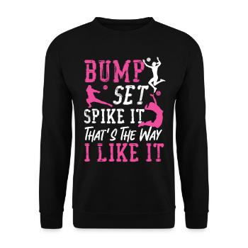 Volleyball Player Team Bump Set - Unisex Pullover - Schwarz - Vorne - Alina (178cm) & Michal (187cm)
