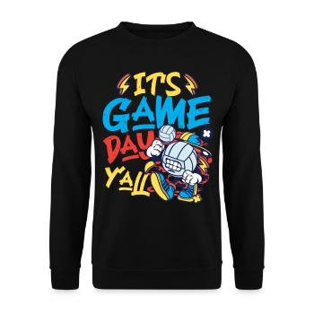 Volleyball Player Team It's Game - Unisex Pullover - Schwarz - Vorne - Alina (178cm) & Michal (187cm)
