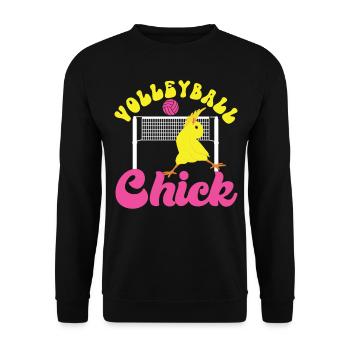 Volleyball Player Team Chicken - Unisex Sweatshirt - black - Front - Alina (178cm) & Michal (187cm)