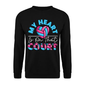 Volleyball Player Team Mom Mother - Unisex Sweatshirt - black - Front - Alina (178cm) & Michal (187cm)