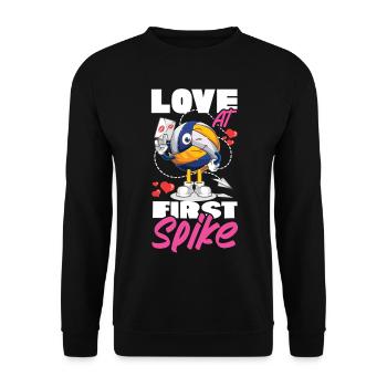 Volleyball Player Team Love At - Unisex Sweatshirt - black - Front - Alina (178cm) & Michal (187cm)