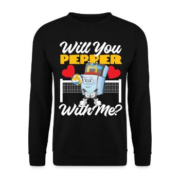 Mariage de l’équipe de joueurs de volleyball - Sweat-shirt Unisexe - noir - Devant - Alina (178cm) & Michal (187cm)