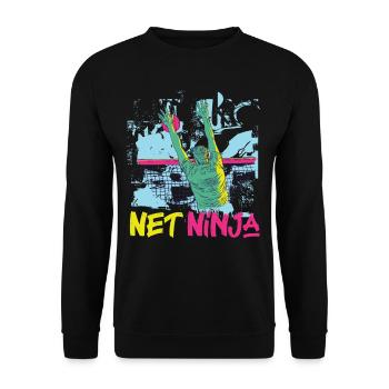 Joueur de volleyball Équipe Ninja 80s - Sweat-shirt Unisexe - noir - Devant - Alina (178cm) & Michal (187cm)